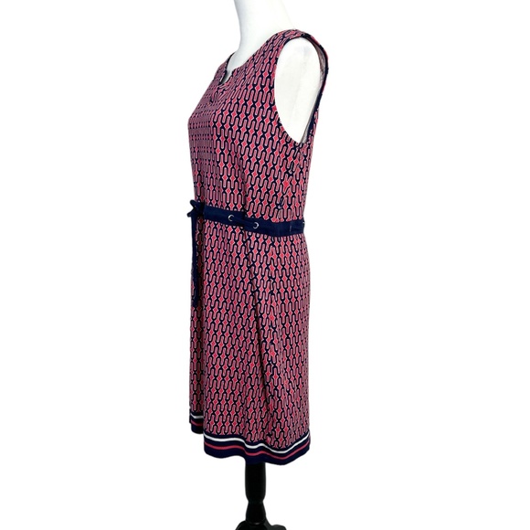 Rafaella Coral Geometric Sleeveless Drawstring Dress - Picture 2 of 4
